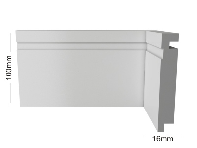 RP/BR 110 - Rodapé Branco com Friso
